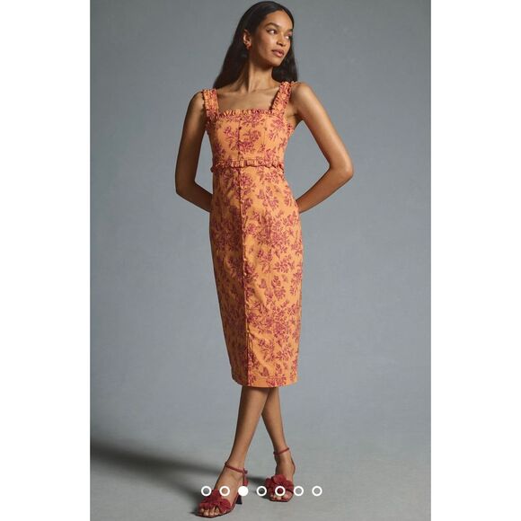 Anthropologie The Linden Slim Square-Neck Dress Size XL - Picture 1 of 11